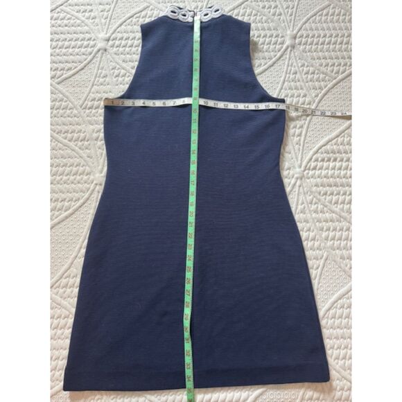 Lilly Pulitzer Callista High Collar Shift Dress True Navy, Medium. - Picture 4 of 4
